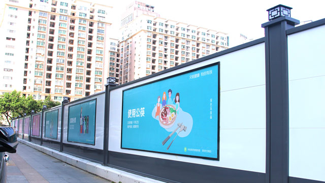 深圳南山东滨路钢结构烤漆围挡安装项目