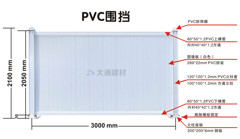 PVC围挡/市政围挡 长3mx高2m-PVC围挡-深圳市大通建材有限公司围挡生产厂家