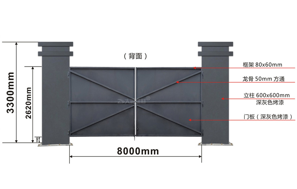 工地烤漆双开门-钢结构工地大门 可定制化生产
